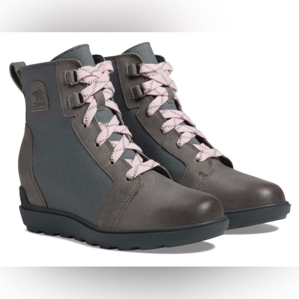 Sorel Women’s Evie II NW Lace Bootie – Quarry, Grill Size 7.5
